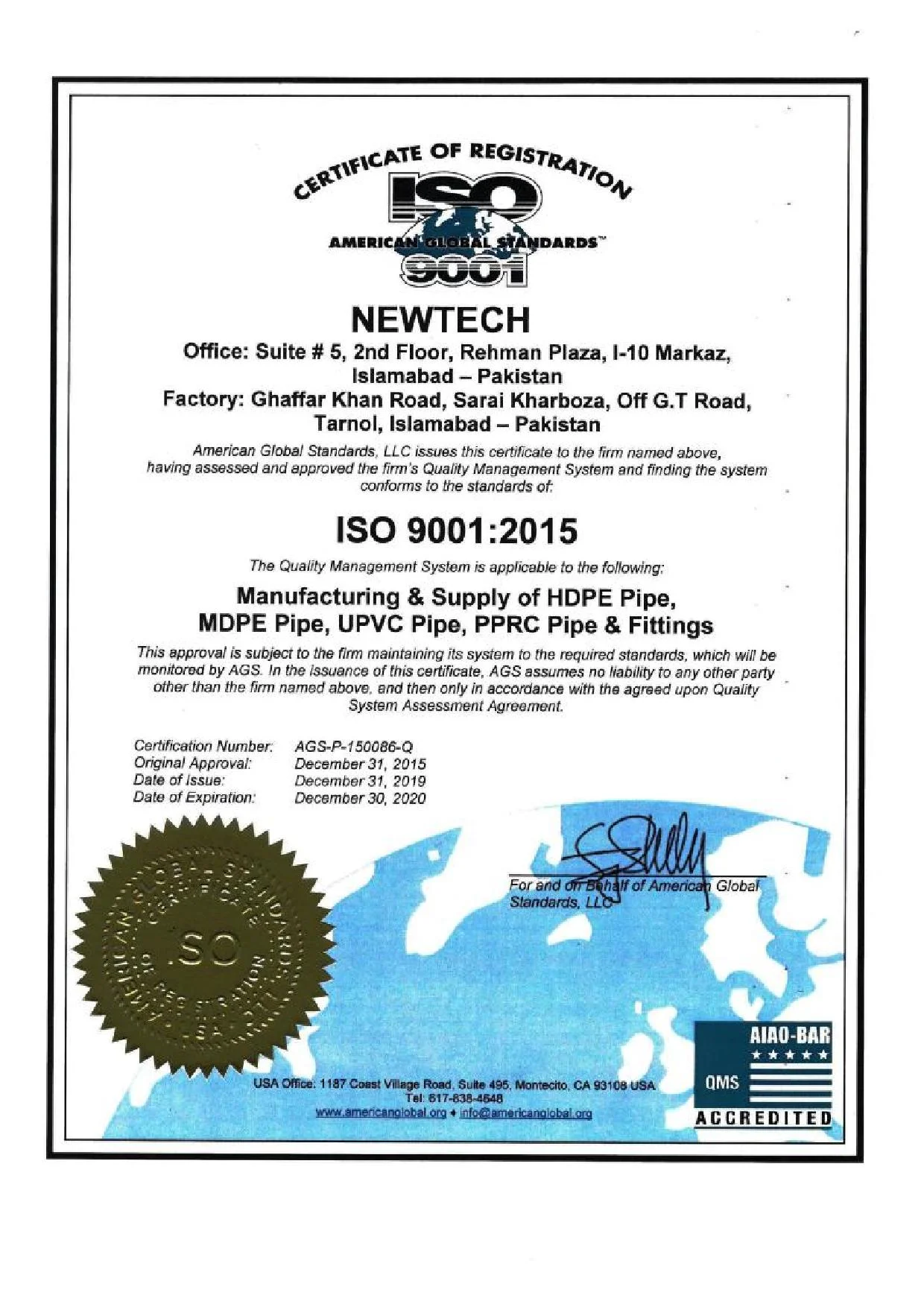 ISO CERTIFICATION