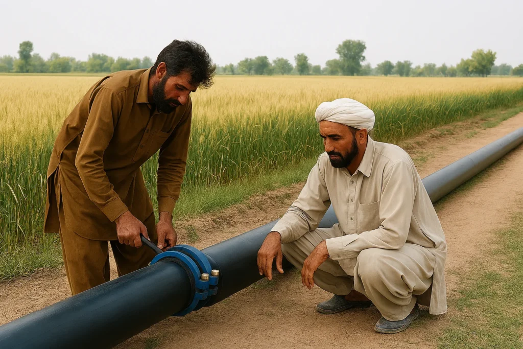HDPE Irrigation Pipe Installation for Agriculture in Pakistan"