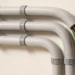 PVC electrical conduit protecting wiring
