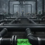 HDPE Pipe for Industrial Applications used in factory and construction setup