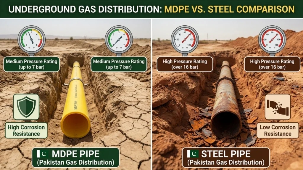 MDPE Pipes for Underground Gas Lines