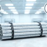 Industrial pipes arranged in a clean factory setting with visible ISO 9001 and PSQCA certification badges, presented as a professional compliance-themed banner.