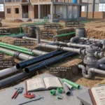Measuring PPRC UPVC and HDPE pipes for house construction in Pakistan