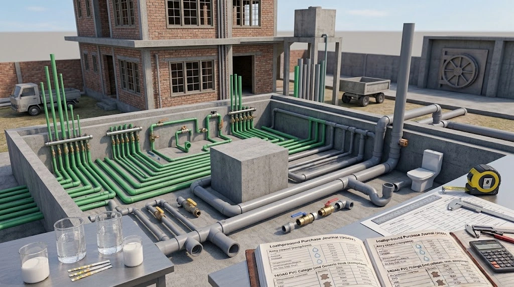 PPRC and UPVC plumbing pipes in different sizes for Pakistani homes