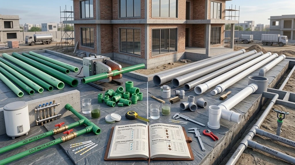 PPRC vs UPVC Pipes: Which One Should You Choose for Home Plumbing in Pakistan 2 PPRC and UPVC pipes compared for home plumbing in Pakistan