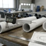PVC pipe nominal diameter comparison using a digital caliper to measure actual outside diameter