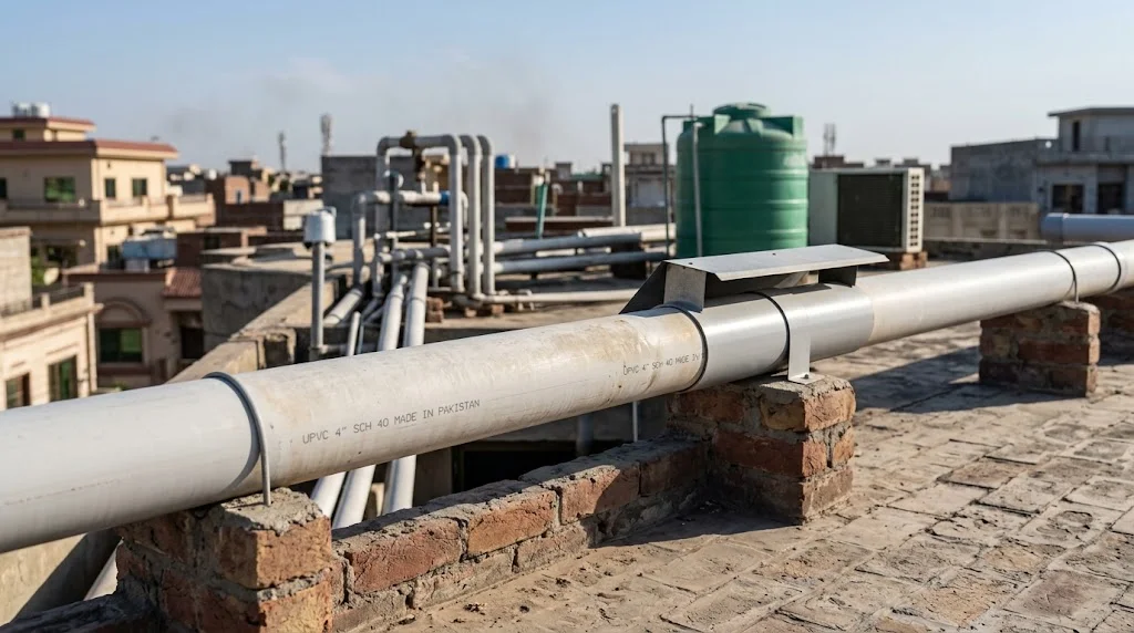 UPVC pipe UV fading from prolonged sunlight exposure